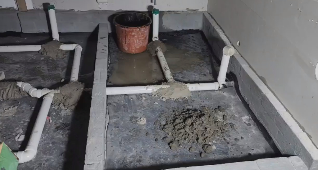 배관 설치 완료